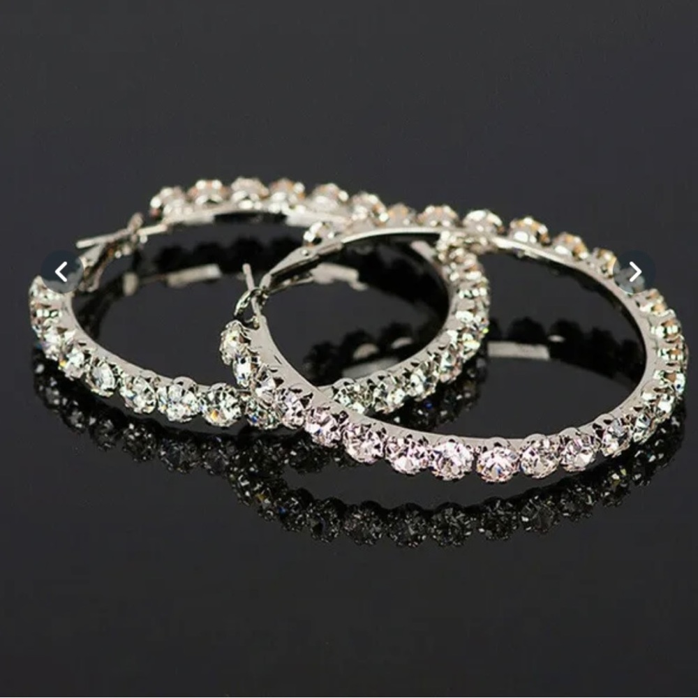 The Perfect Size Bling Hoops-Silver